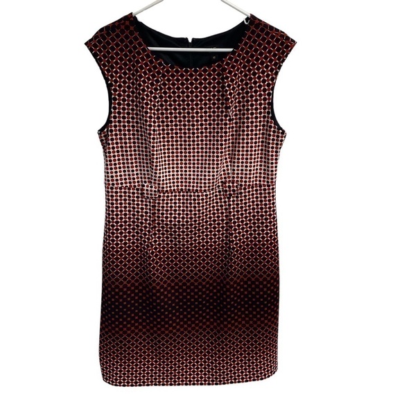 ILE Dresses & Skirts - ILE New York Sheath Fitted Straight Silhouette Geometric Print Ombré Sleeveless